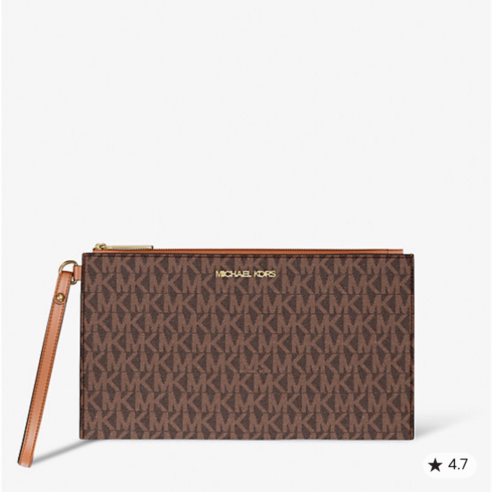 Michael Kors Signature Brown Wristlet